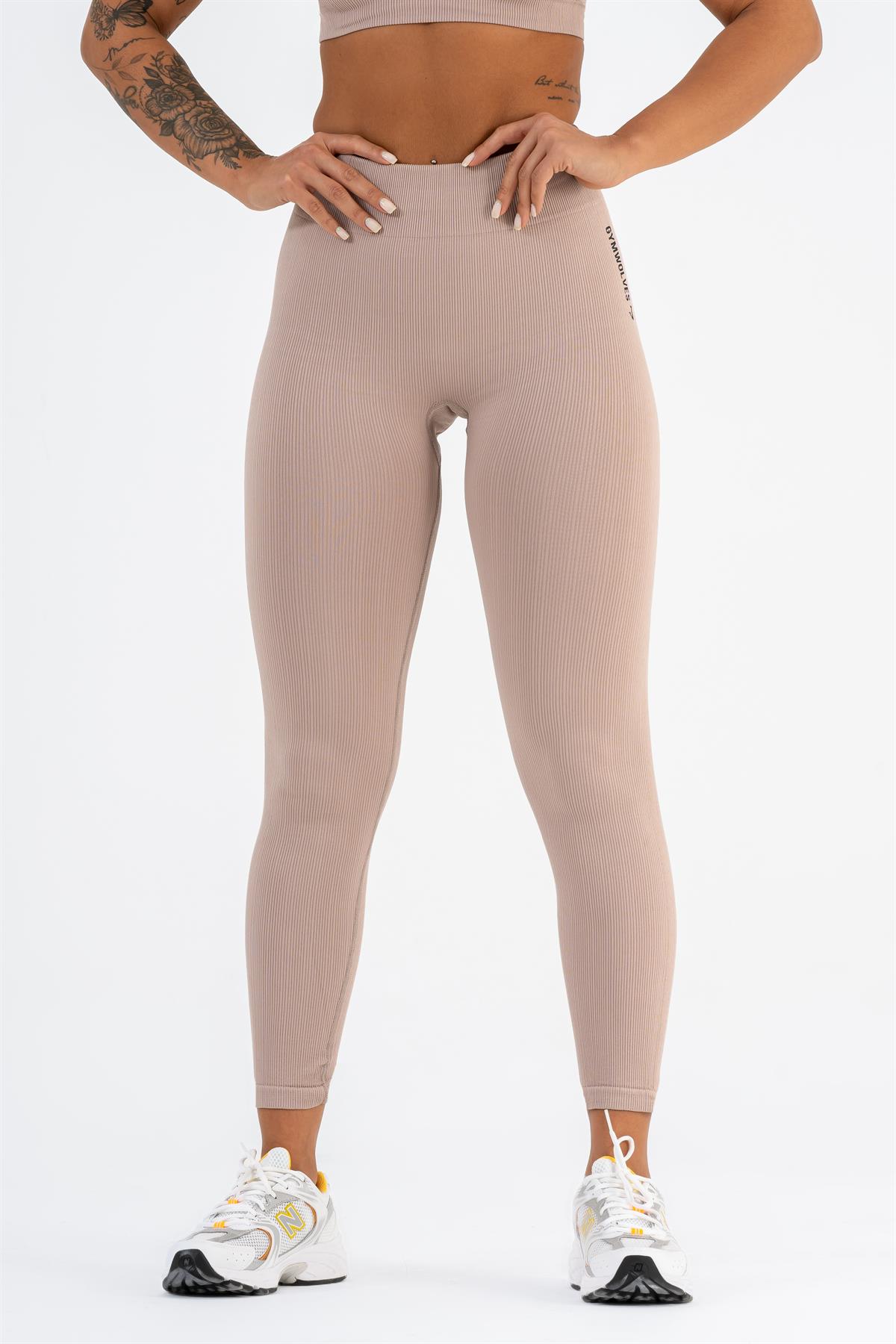 Gymwolves Seamless Sports Leggings | Seamless Leggings | Slim Fit - powder - Shakeproteine