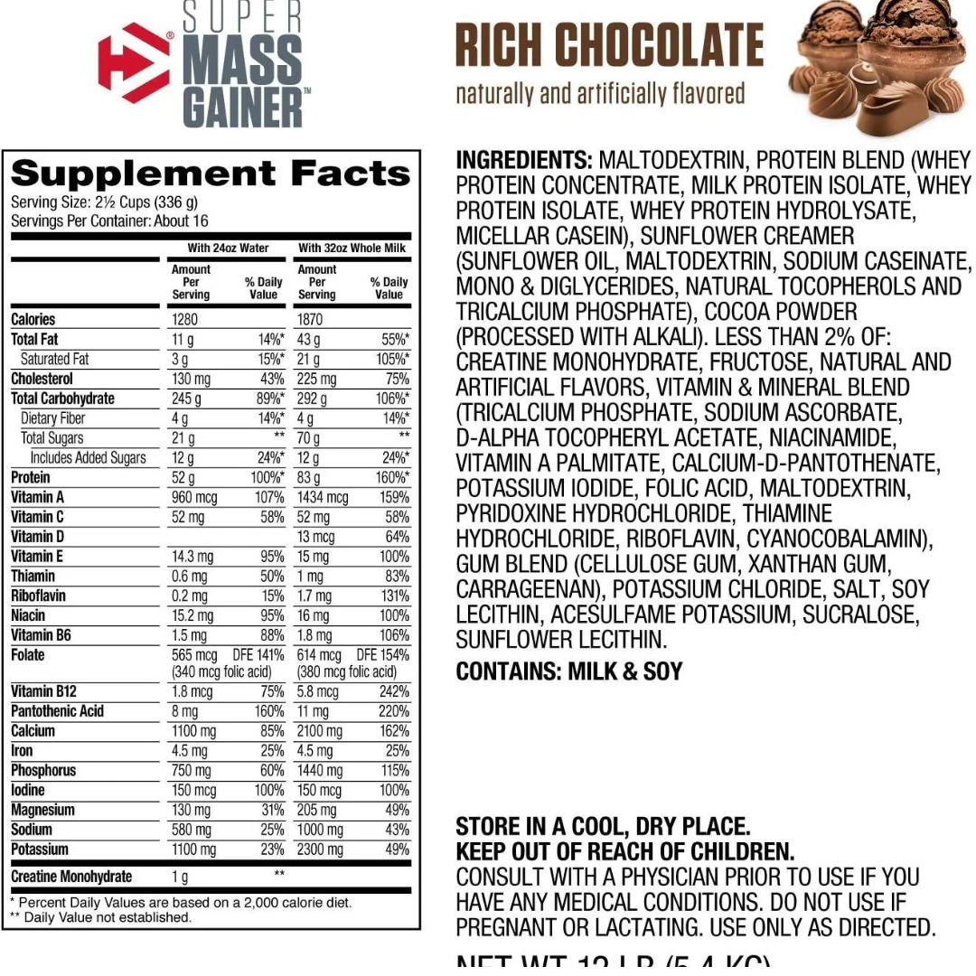 Dymatize SUPER Mass Gainer - 5.44KG - Shakeproteine