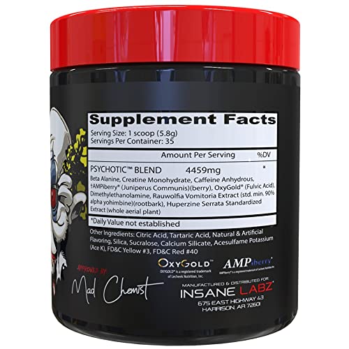 PSYCHOTIC VALEUR NUTRITIONNEL PRE WORKOUT 