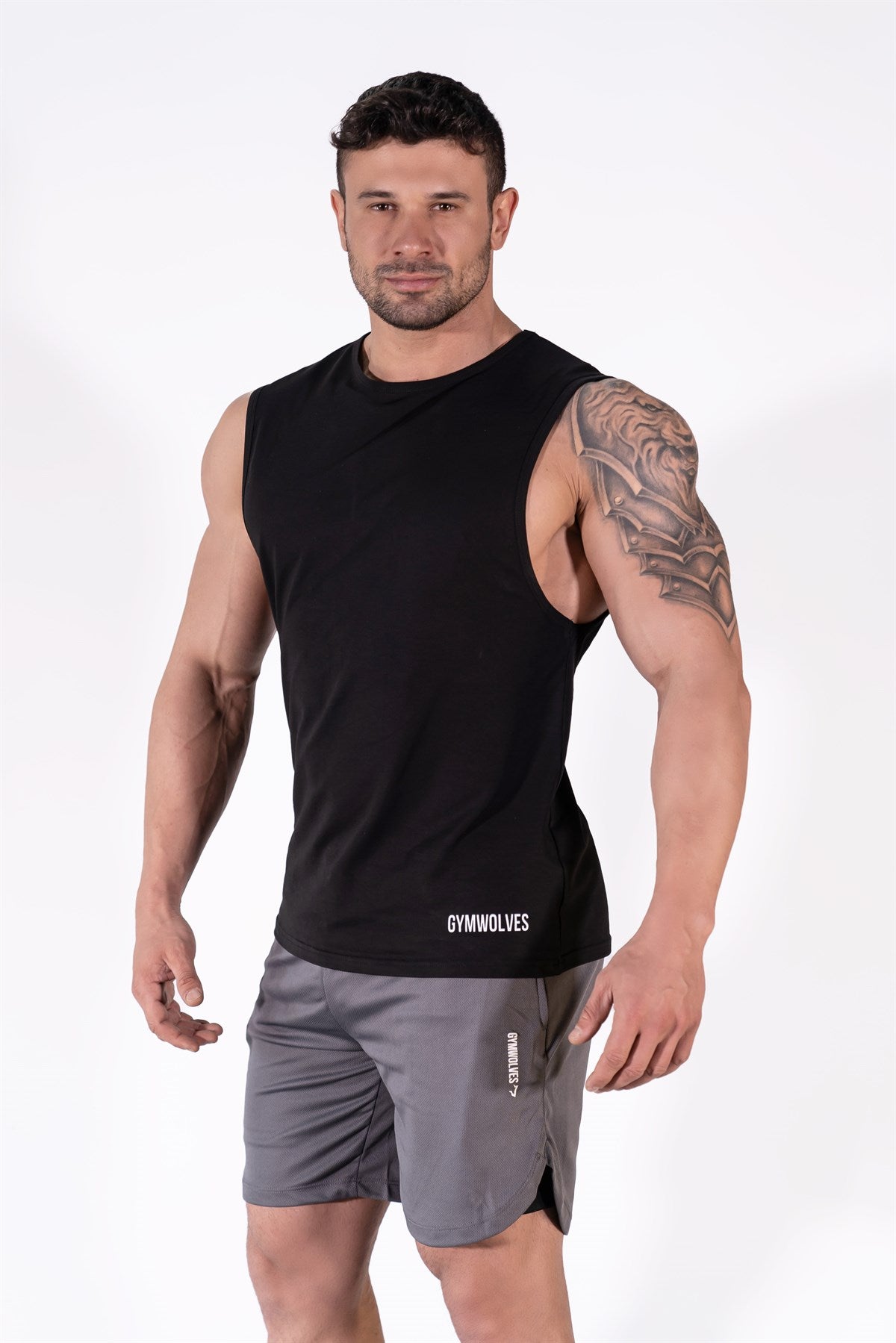 Gymwolves Men's Sleeveless T-Shirt | Men's Sports T-Shirt | Workout Tank Top | Noir - Shakeproteine