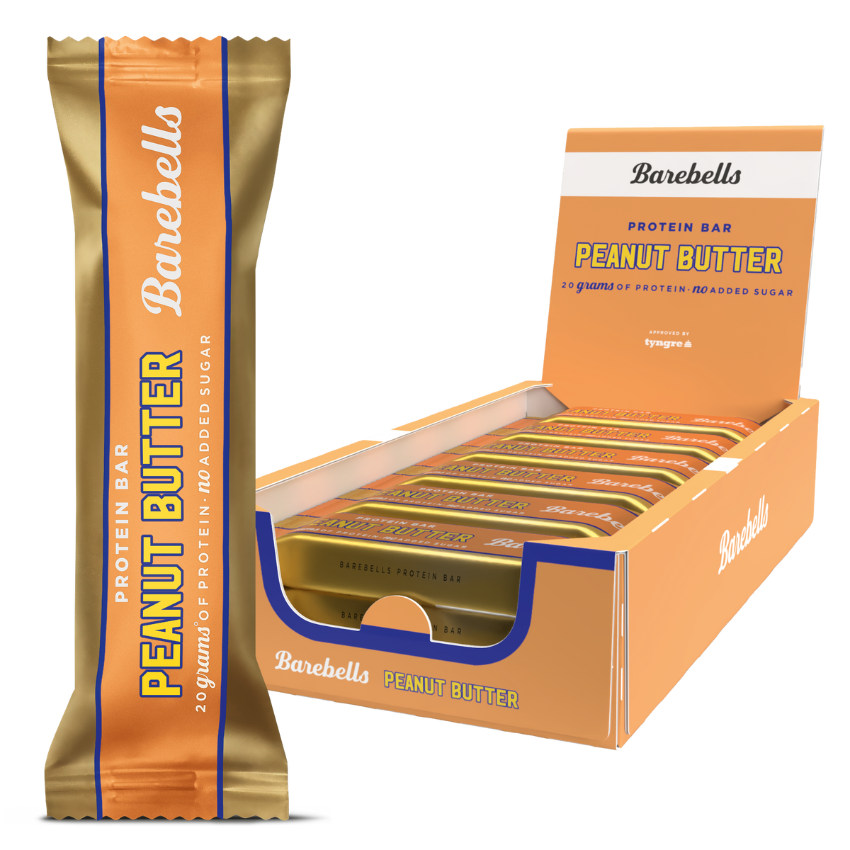 Barebells Protein Bar Peanut Butter — barre et boîte de 12