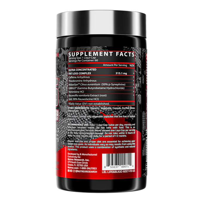 NUTREX – LIPO 6 BLACK ULTRA CONCENTRATE 60 CAPS - Shakeproteine
