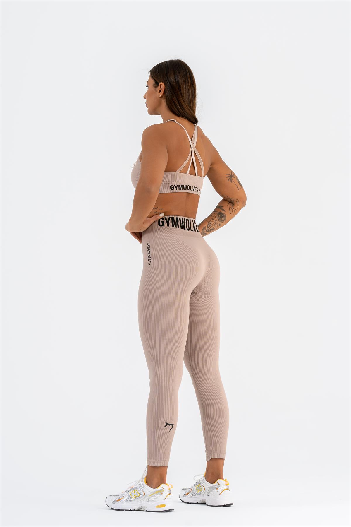 Gymwolves Seamless Sports Leggings | Seamless Leggings | Slim Fit - powder - Shakeproteine