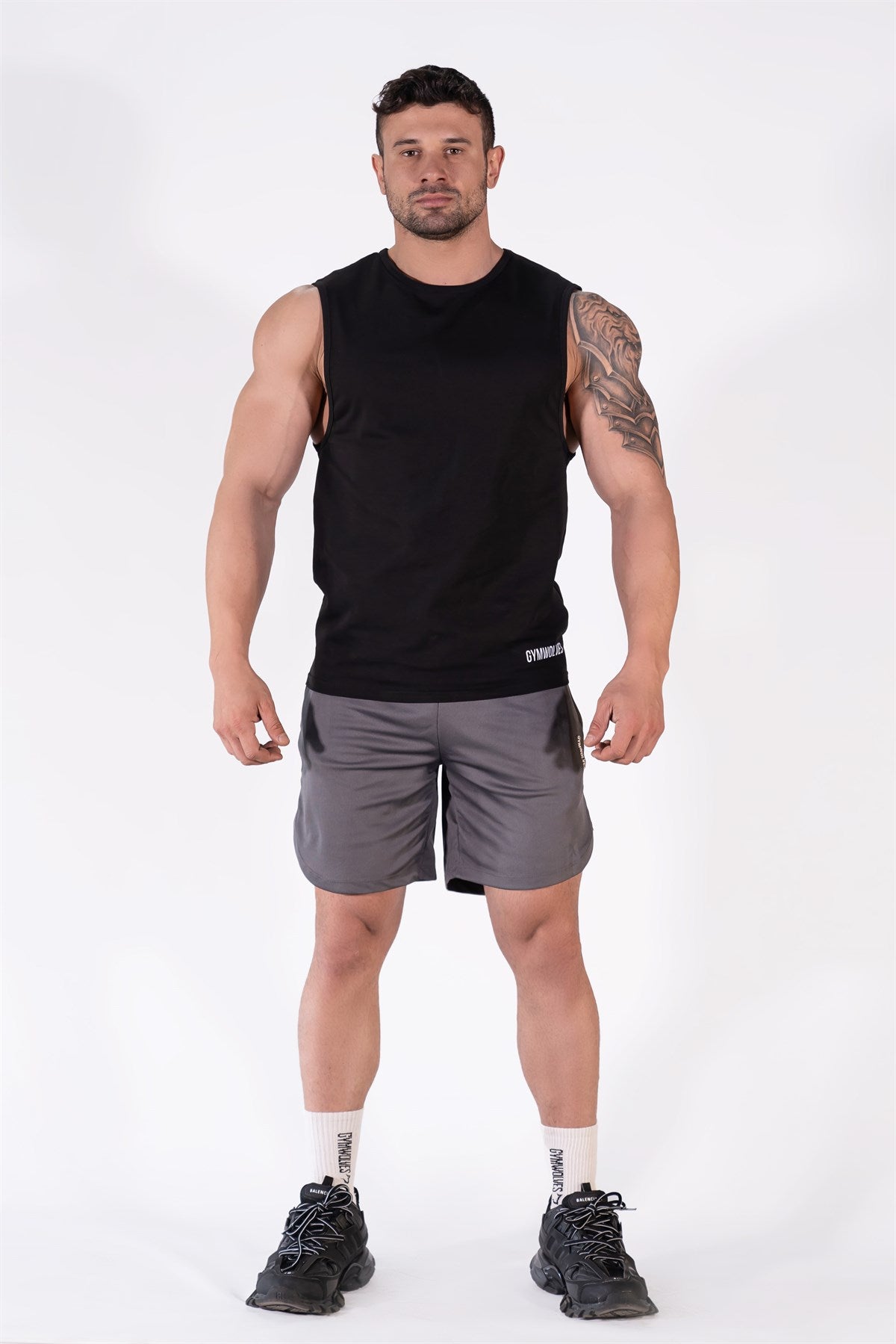 Gymwolves Men's Sleeveless T-Shirt | Men's Sports T-Shirt | Workout Tank Top | Noir - Shakeproteine