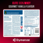Étiquette complète Elite 100% Whey Gourmet Vanilla 942 g : ingrédients, valeurs et acides aminés