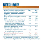 Valeurs nutritionnelles Elite 100% Whey Chocolate Peanut pour 100 g et par dose de 35 g
