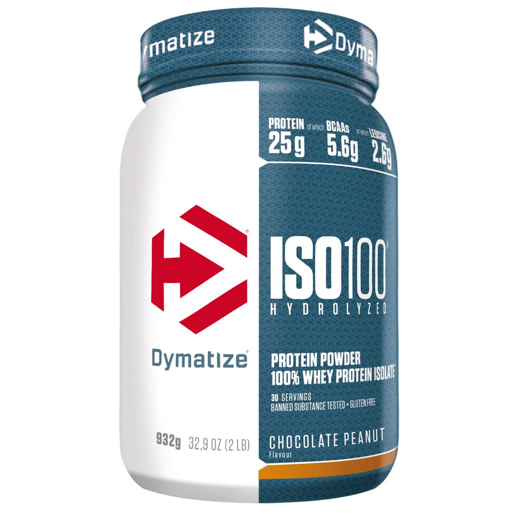 ISO 100 Dymatize 932 g saveur Chocolate Peanut (chocolat-cacahuète), isolat de whey hydrolysée