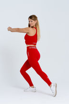 Gymwolves Seamless Sports Leggings | Thick Ribbed Rouge - Shakeproteine