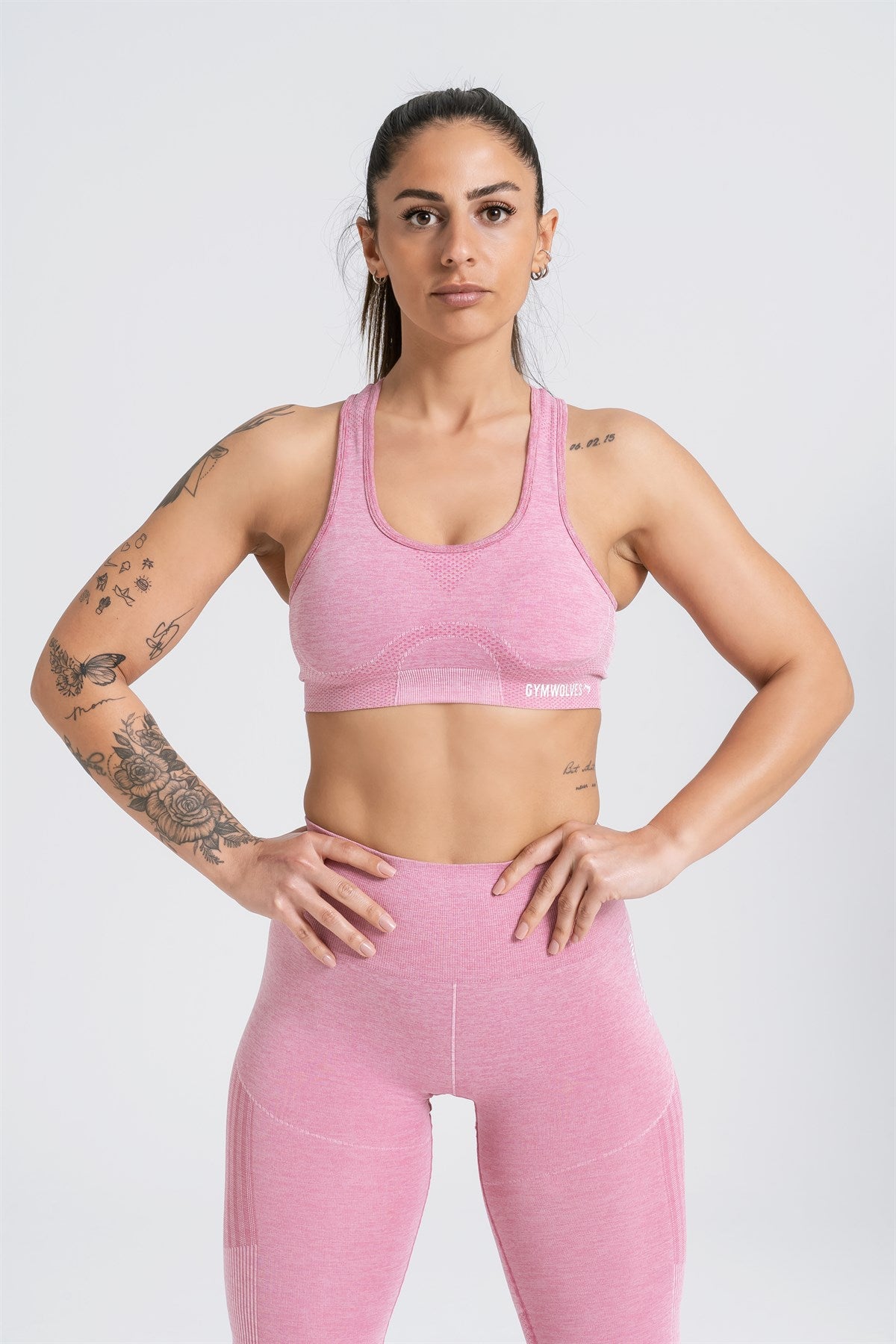 Soutien-gorge de sport sans couture Gymwolves | Série Energy | Doux Rose - Shakeproteine