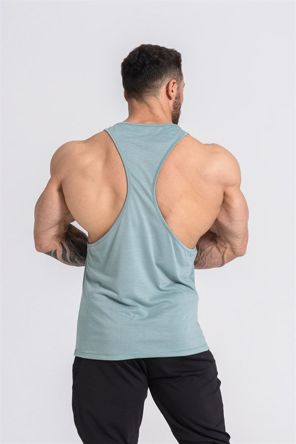 Gymwolves Men's Thin Strapped Stringer Green | Workout Tank Top - Shakeproteine