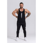 Gymwolves Man Sport Thin Hanger Stringer | Black | Workout Tanktop | Noir - Shakeproteine