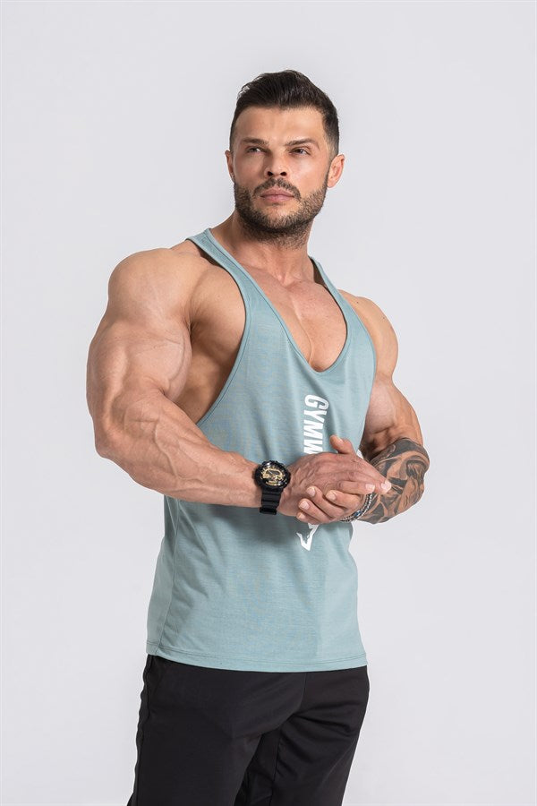 Gymwolves Men's Thin Strapped Stringer Green | Workout Tank Top - Shakeproteine