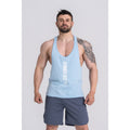 Gymwolves Man Thin Strapped Stringer Light Blue | Workout Tanktop - Shakeproteine
