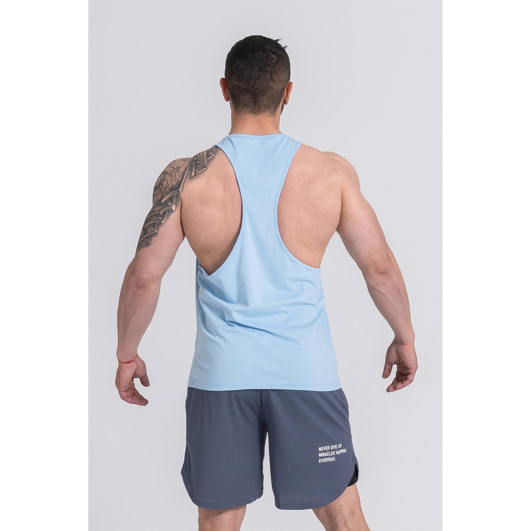 Gymwolves Man Thin Strapped Stringer Light Blue | Workout Tanktop - Shakeproteine