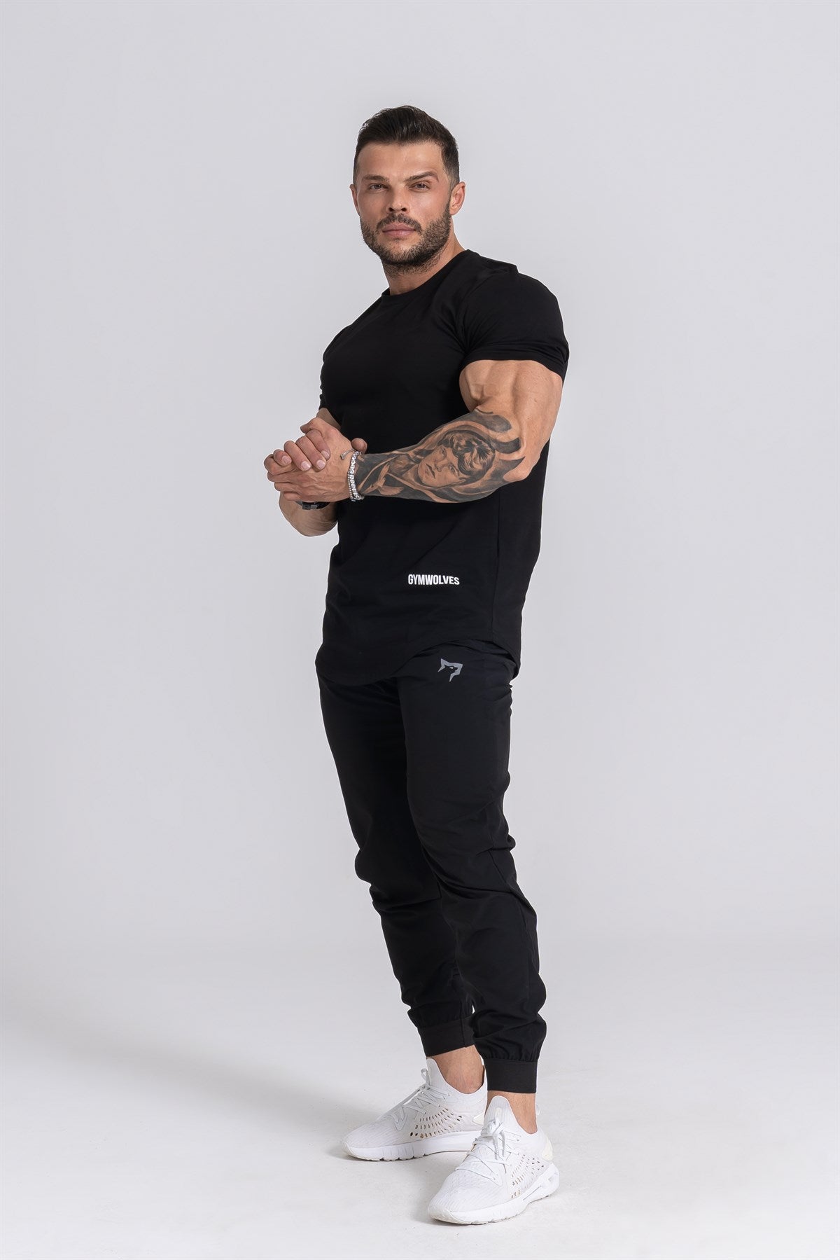 Gymwolves Man Sport T-Shirt | Black | Workout - Shakeproteine