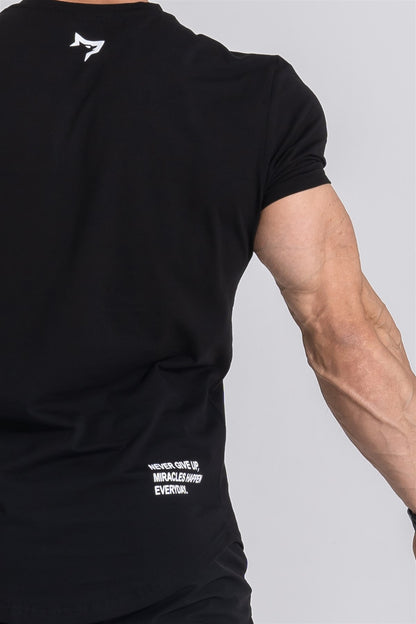 Gymwolves Man Sport T-Shirt | Black | Workout - Shakeproteine