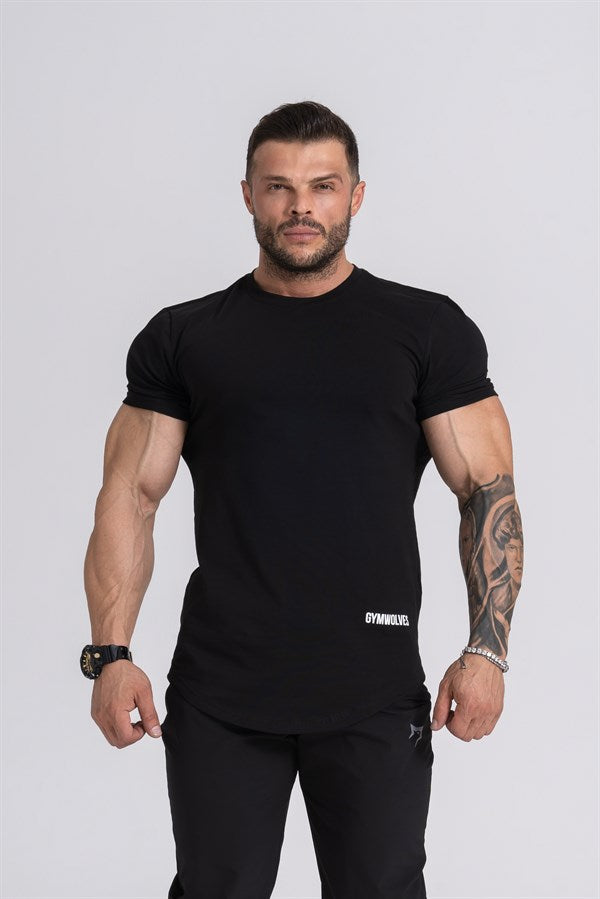 Gymwolves Man Sport T-Shirt | Black | Workout - Shakeproteine