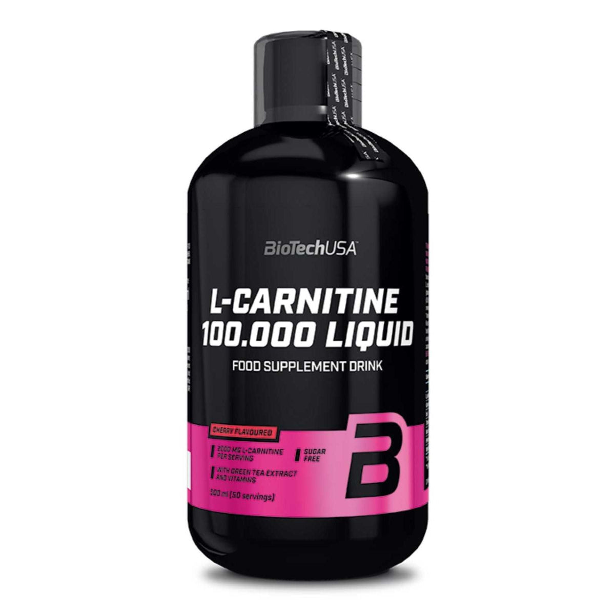 L-Carnitine 100.000 Liquid BioTechUSA 500 ml saveur Cerise, 2 000 mg par dose