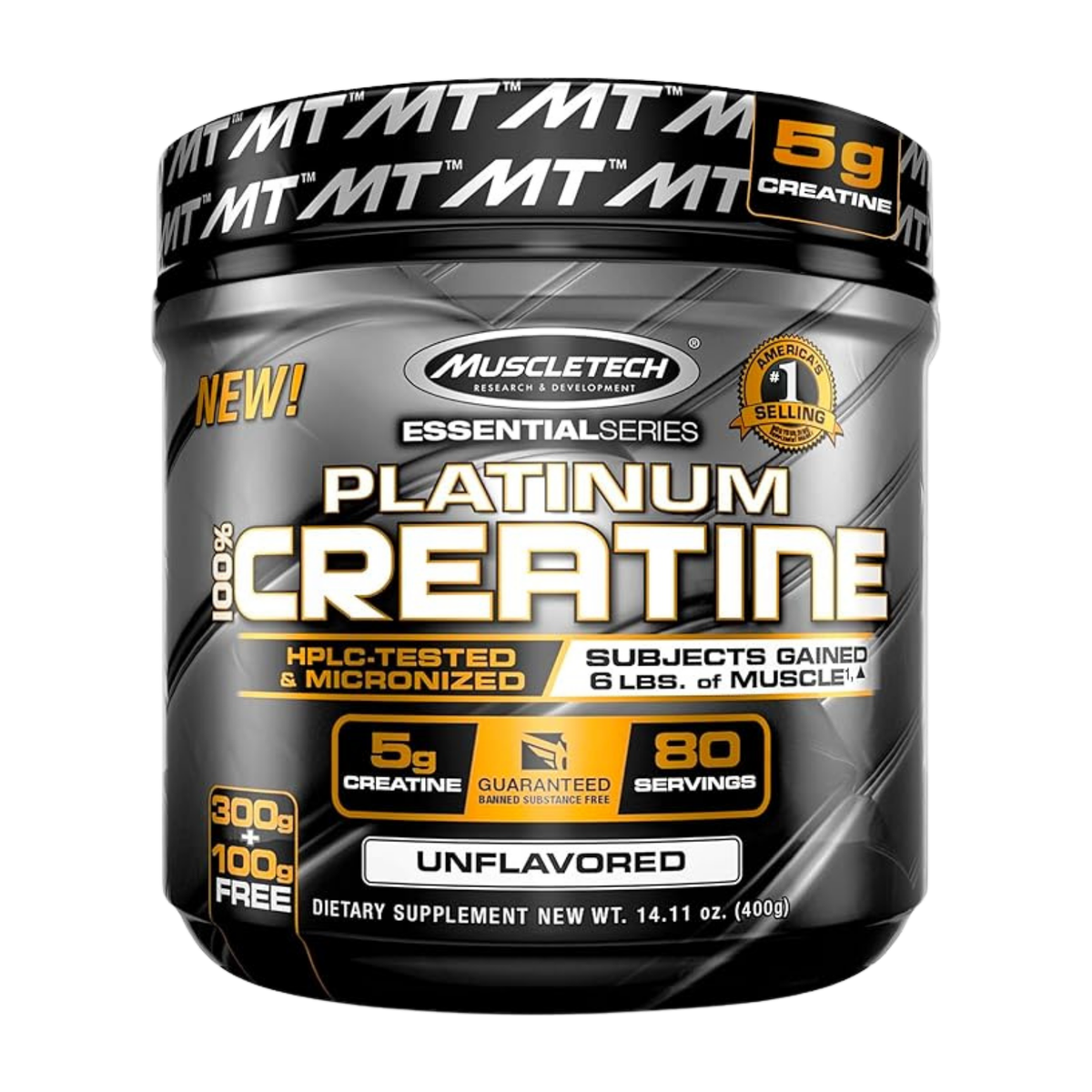 PLATINUM CREATINE - MUSCLETECH 400 GRAMS - Shakeproteine